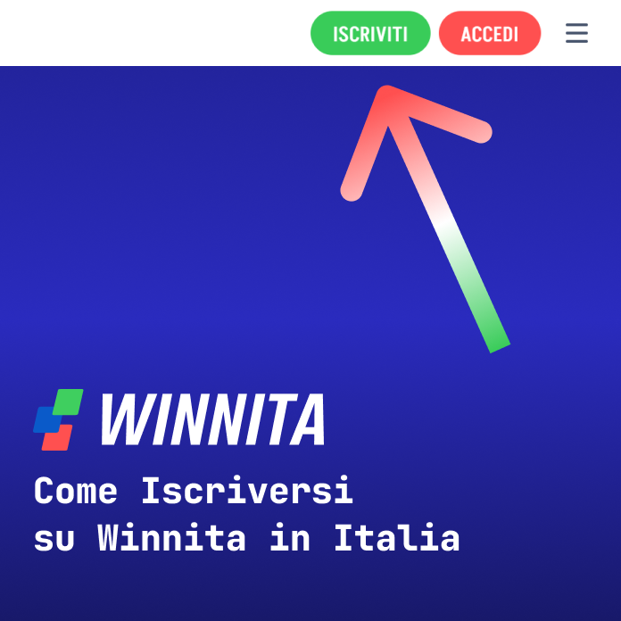 Per registrarti su Winnita, clicca sul pulsante "Registrati" nel menu in alto e segui le istruzioni